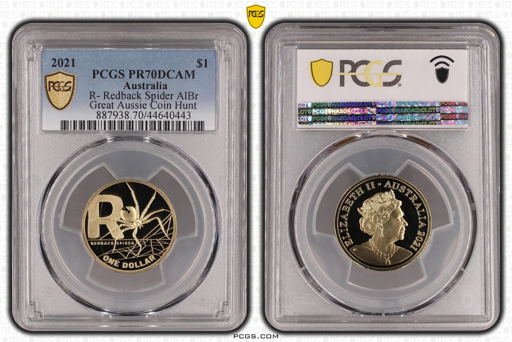 2021 Australia One Dollar, $1 R- Redback Spider AlBr PCGS - PR70DCAM POP 12/0 -443