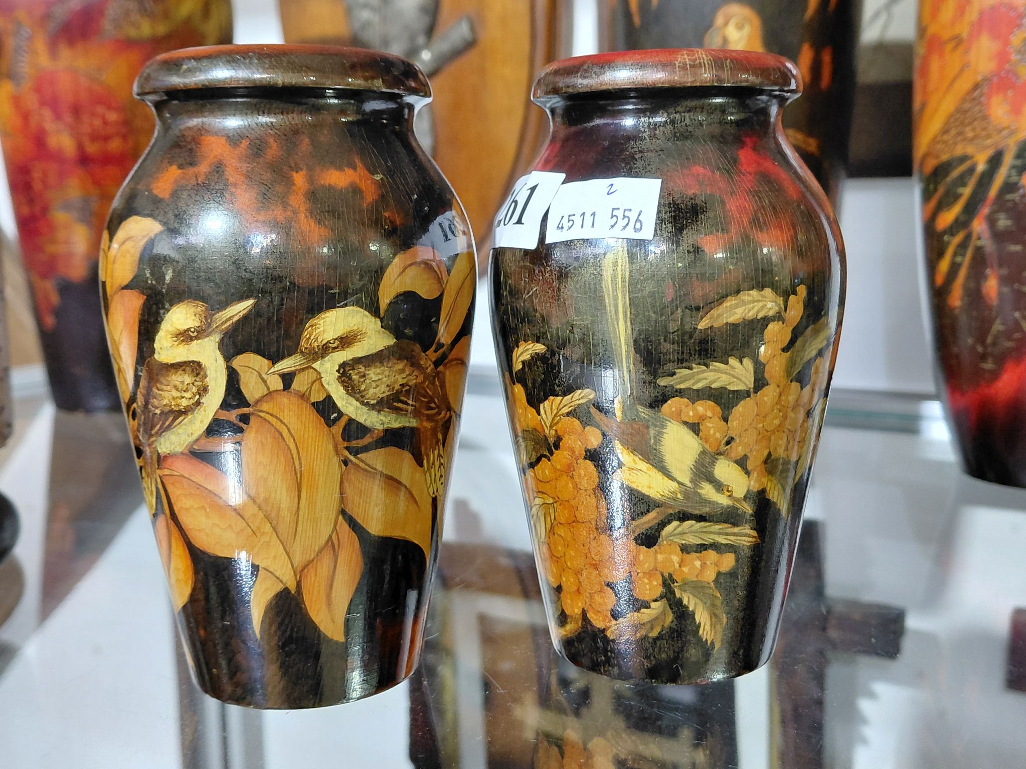 Pokerwork Vases