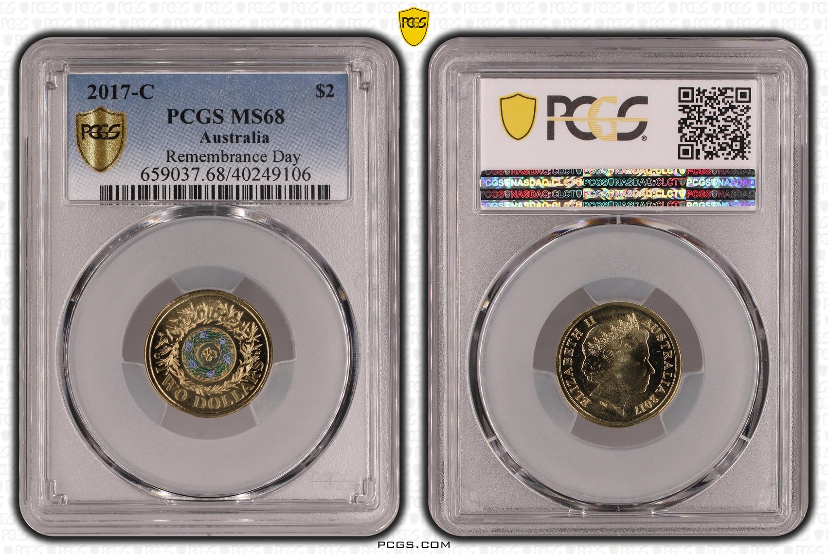 Remembrance Day Colorized, Two Dollar, 2017-C, PCGS MS68