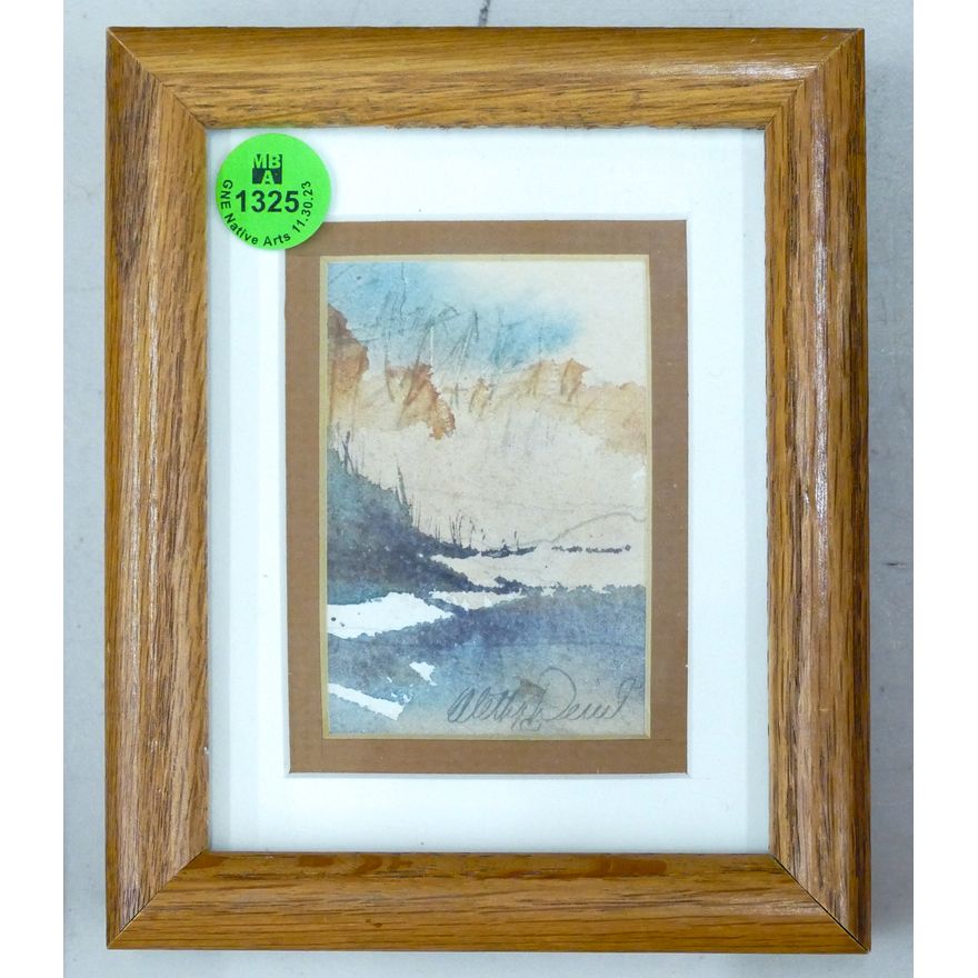 Aletha Deuel ''Remnants of Winter'' Small Watercolor Framed 6''x5''