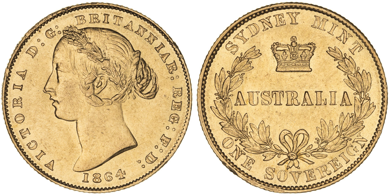 Victoria, Sydney Mint Reverse - Type II, Sovereign, 1864, UNC