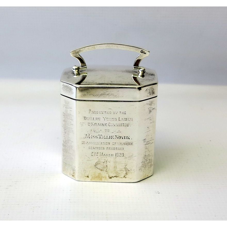SILVER TEA CADDY