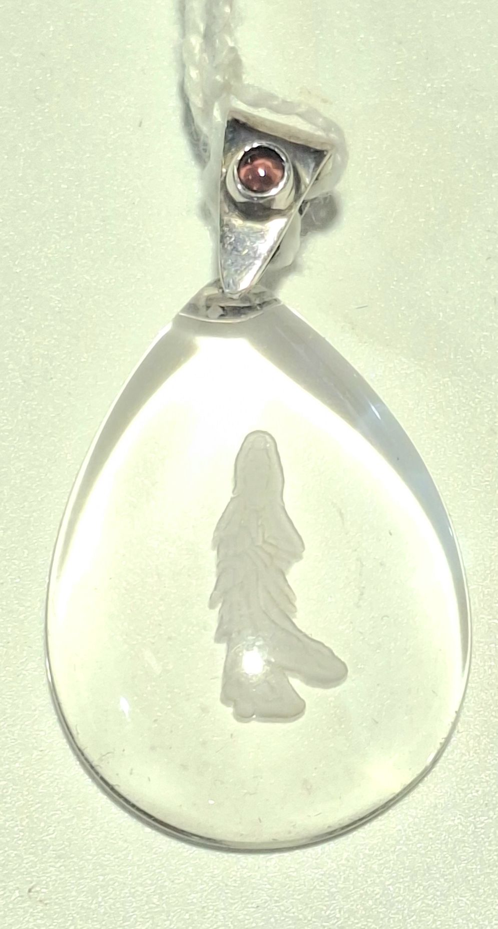 Sterling Silver Intaglio Quartz Pendant