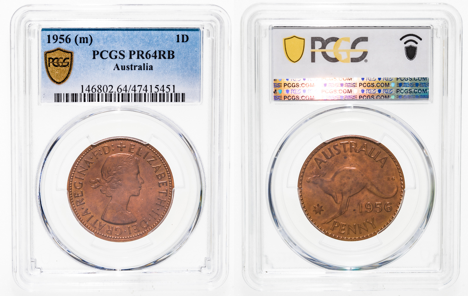 Elizabeth II, Penny, 1956, PR 64RB