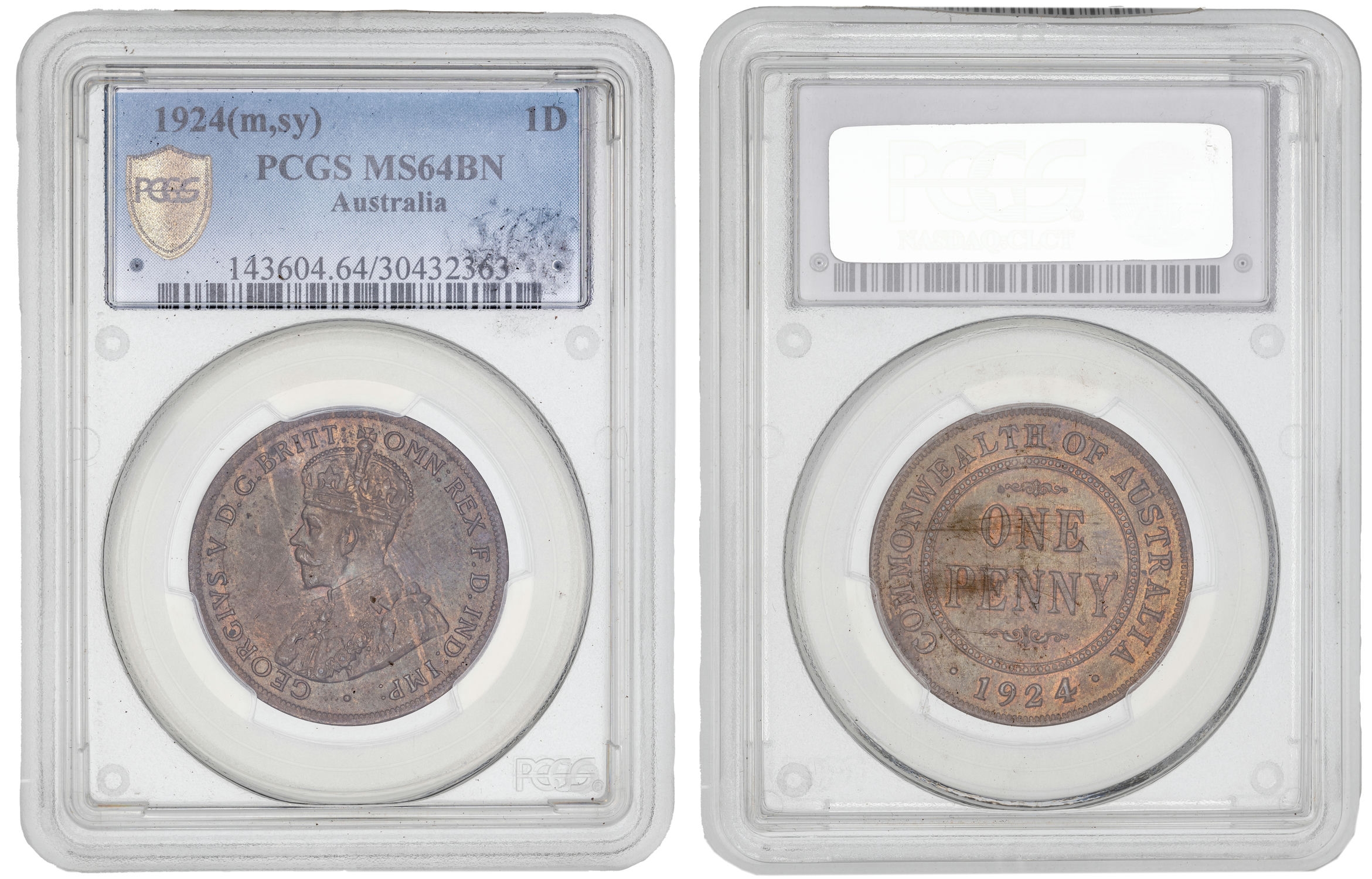 George V, Penny, 1924, PCGS MS64BN