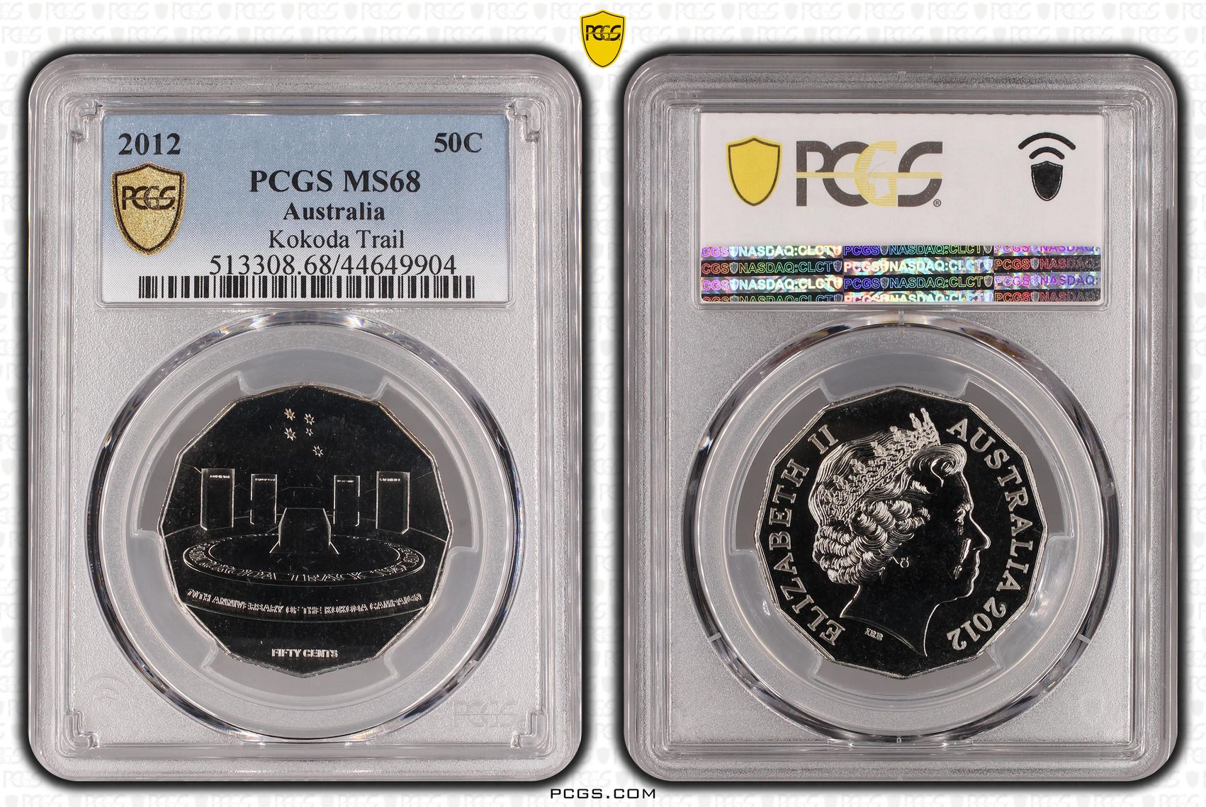 2012 Australia Fifty Cent, 50c Kokoda Trail PCGS - MS68 -904