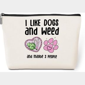 FUNNY MAKEUP BAG WEED GIFTS DOG GIFTS WEED ACCESSORIES GREEN LEAVES DECOR DOG MOM CHRISTMAS BIRTHDAY FRIENDSHIP GIFTS FOR WOMEN FR