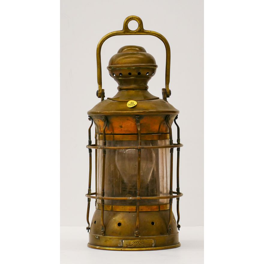 Antique Perko Brass Marine Oil Lantern 17.5''