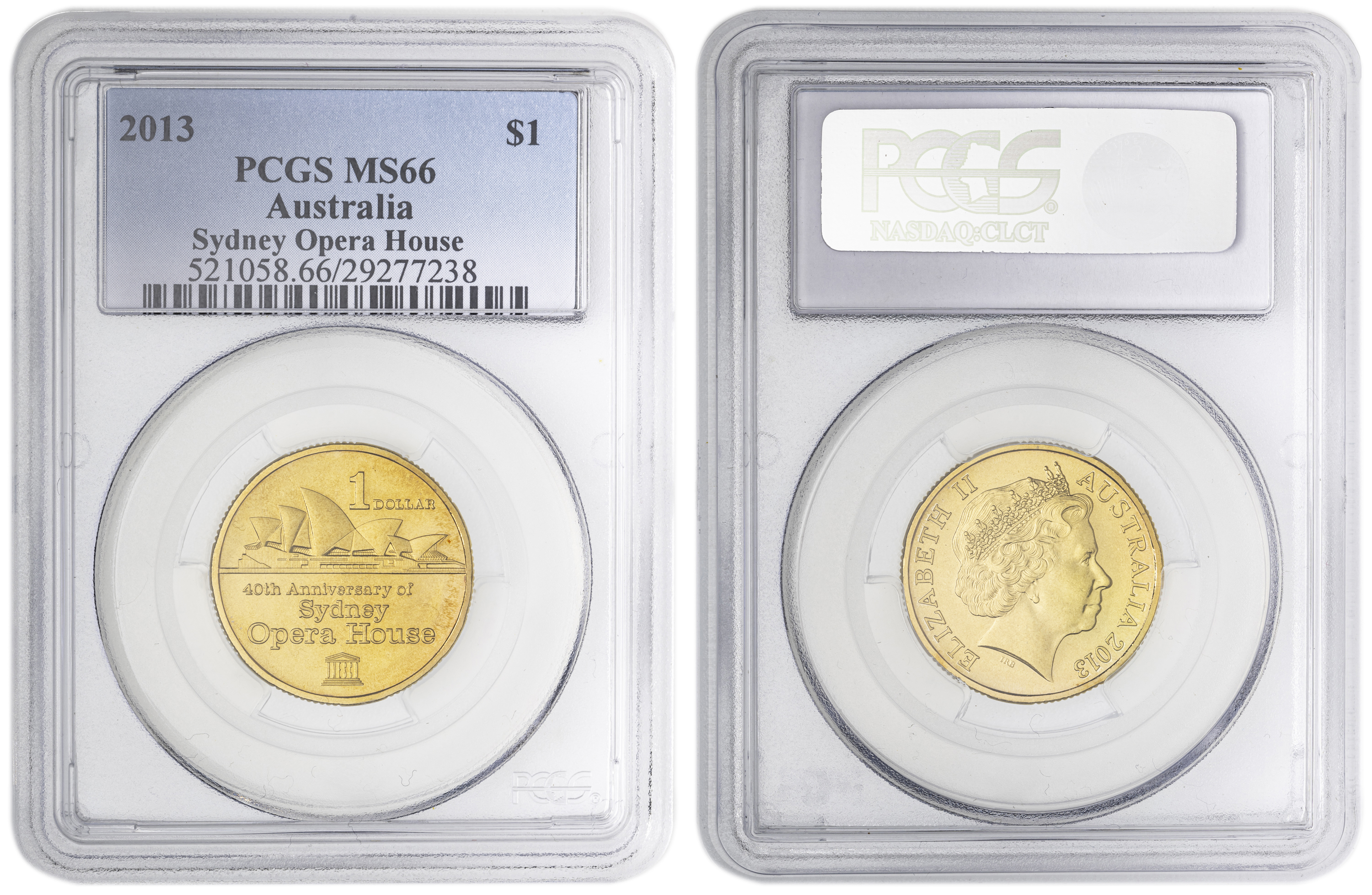 Sydney Opera House 40th Anniversary , One Dollar, 2013, PCGS MS66