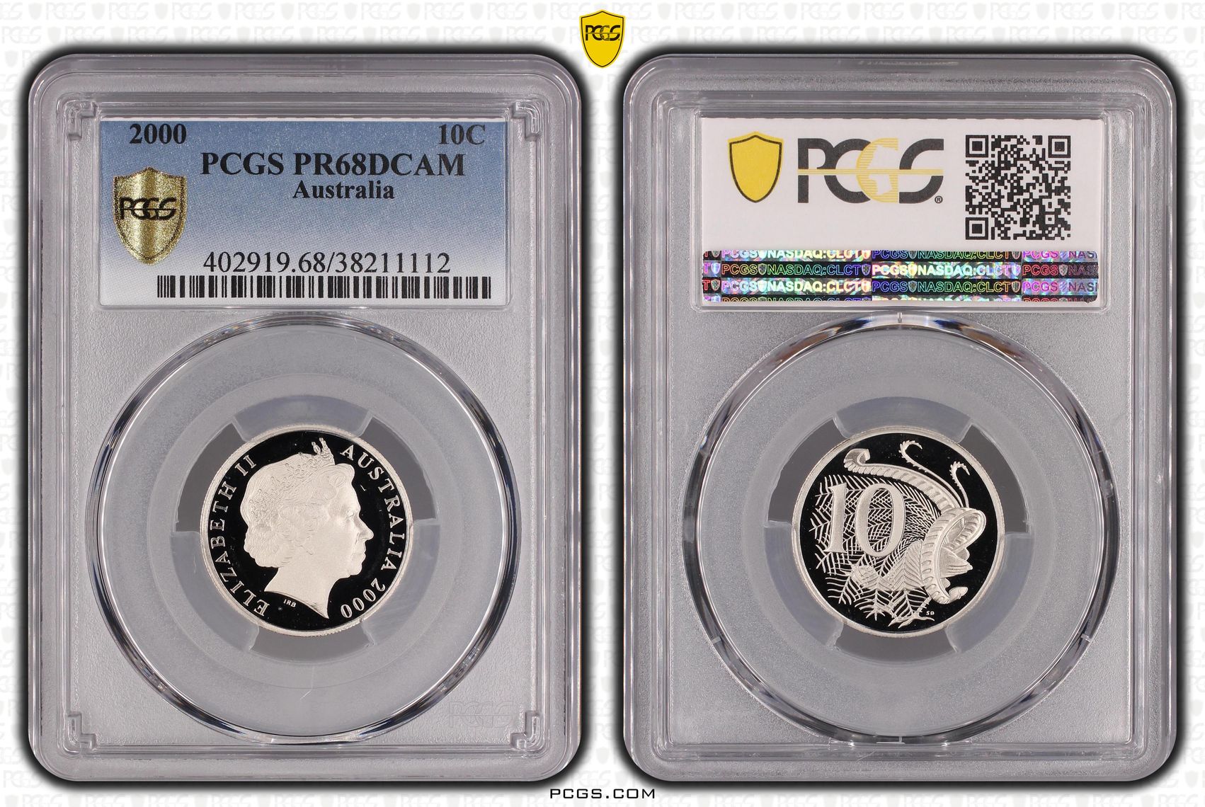 , Ten Cent, 2000, Pcgs Pr68dcam
