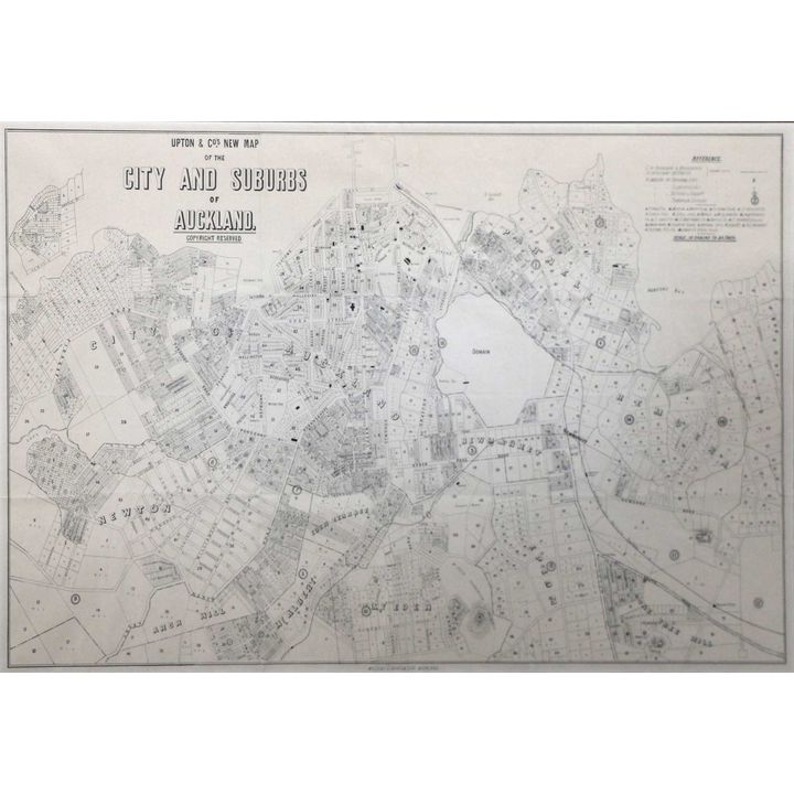 UPTON & CO'S NEW MAP - Of the City and Suburbs of Auckland