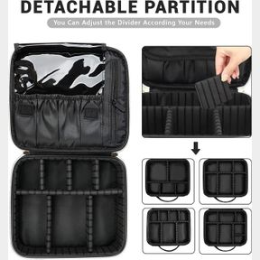 WIRIBEY MAKEUP BAG, CHECKERED MAKEUP BAG, PORTABLE MAKEUP BAG WITH ADJUSTABLE PARTITION, COSMETIC BAGS FOR WOMEN TOILETRY TRAVEL O