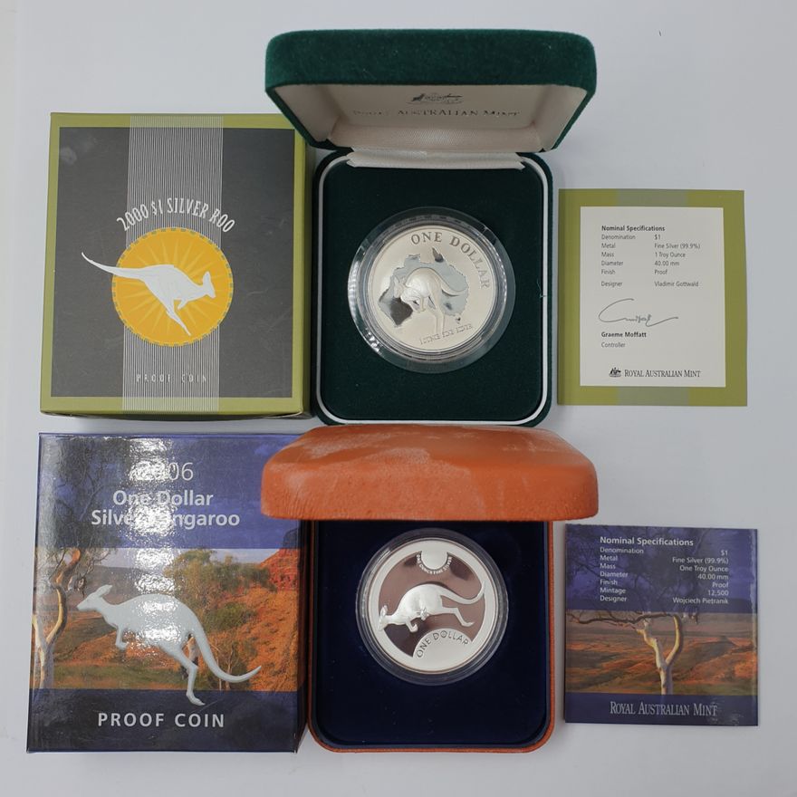 Silver Roo 1oz. Proof Coins (x2)