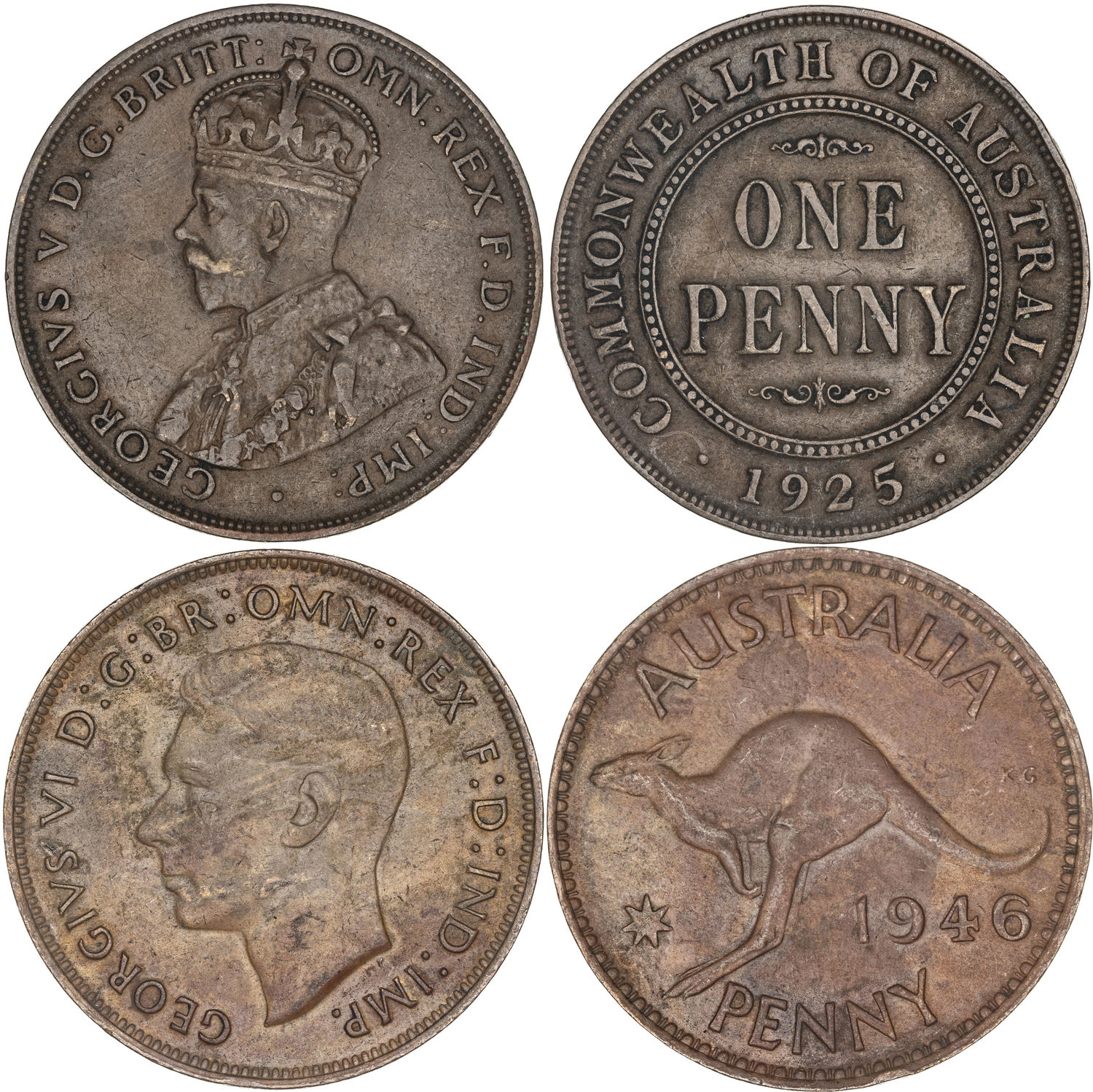 George V - George VI, Key Dates, Penny, 1925 - 1946, VF - gVF