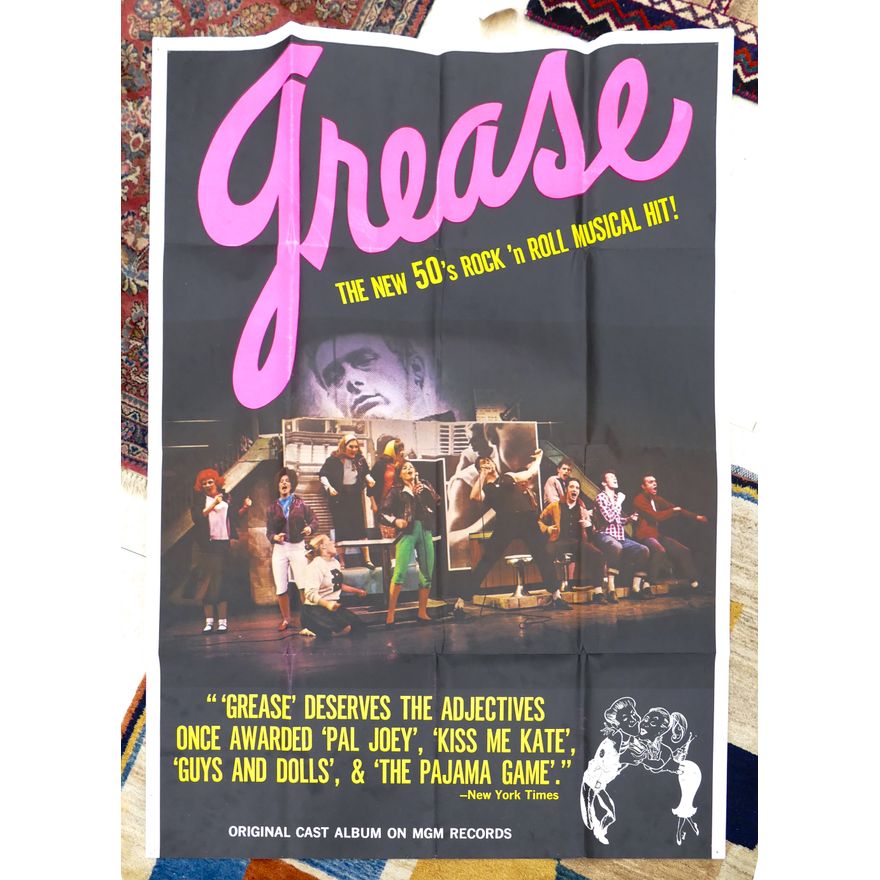 Vintage Grease Large Theater Poster 3'x5' Approx.