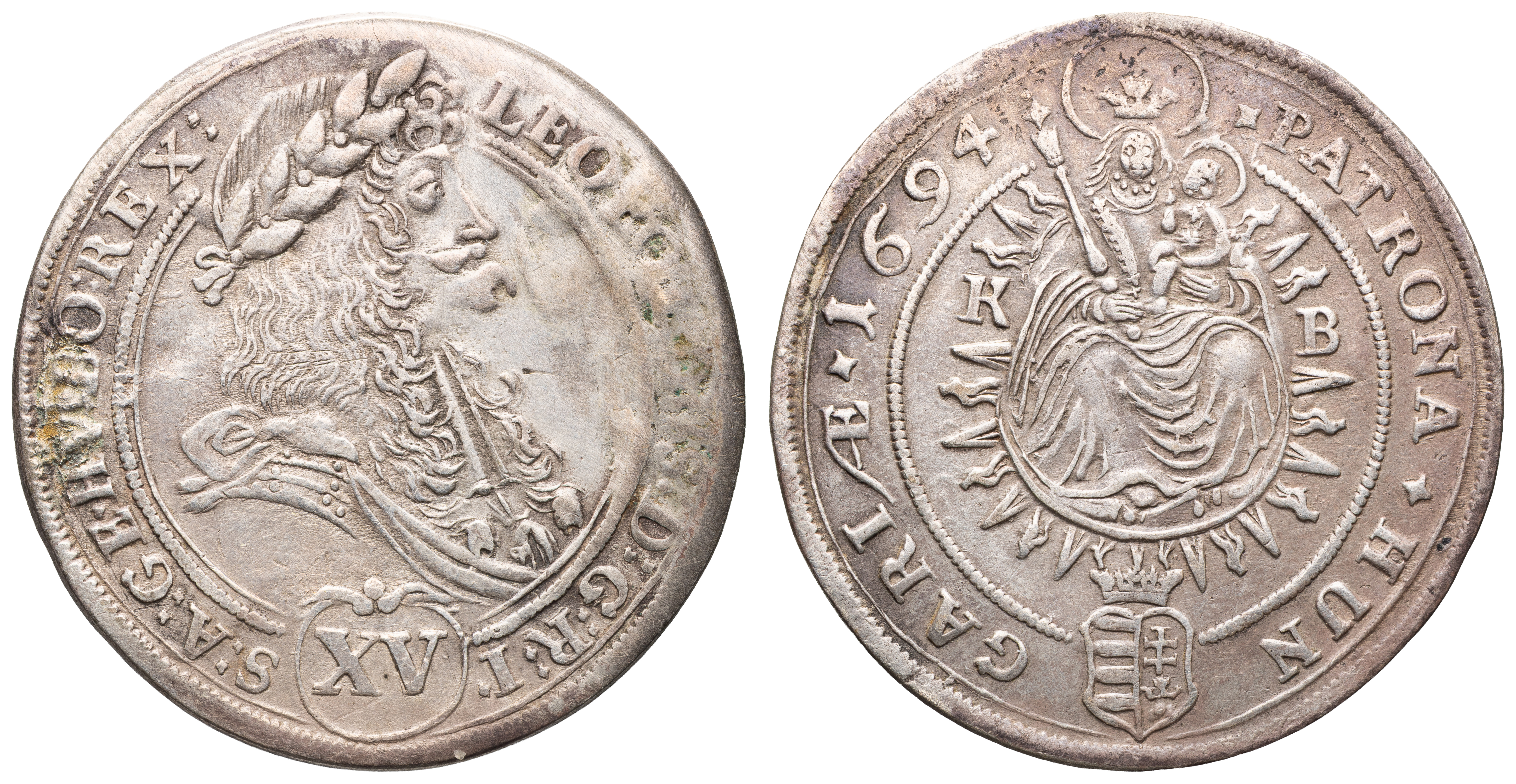 Hungary, Leopold I, Silver Krajczar, 1694, aVF