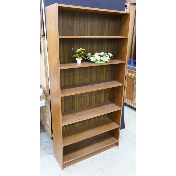 Danish Teak Veneered Bookcase- 71x35x11''