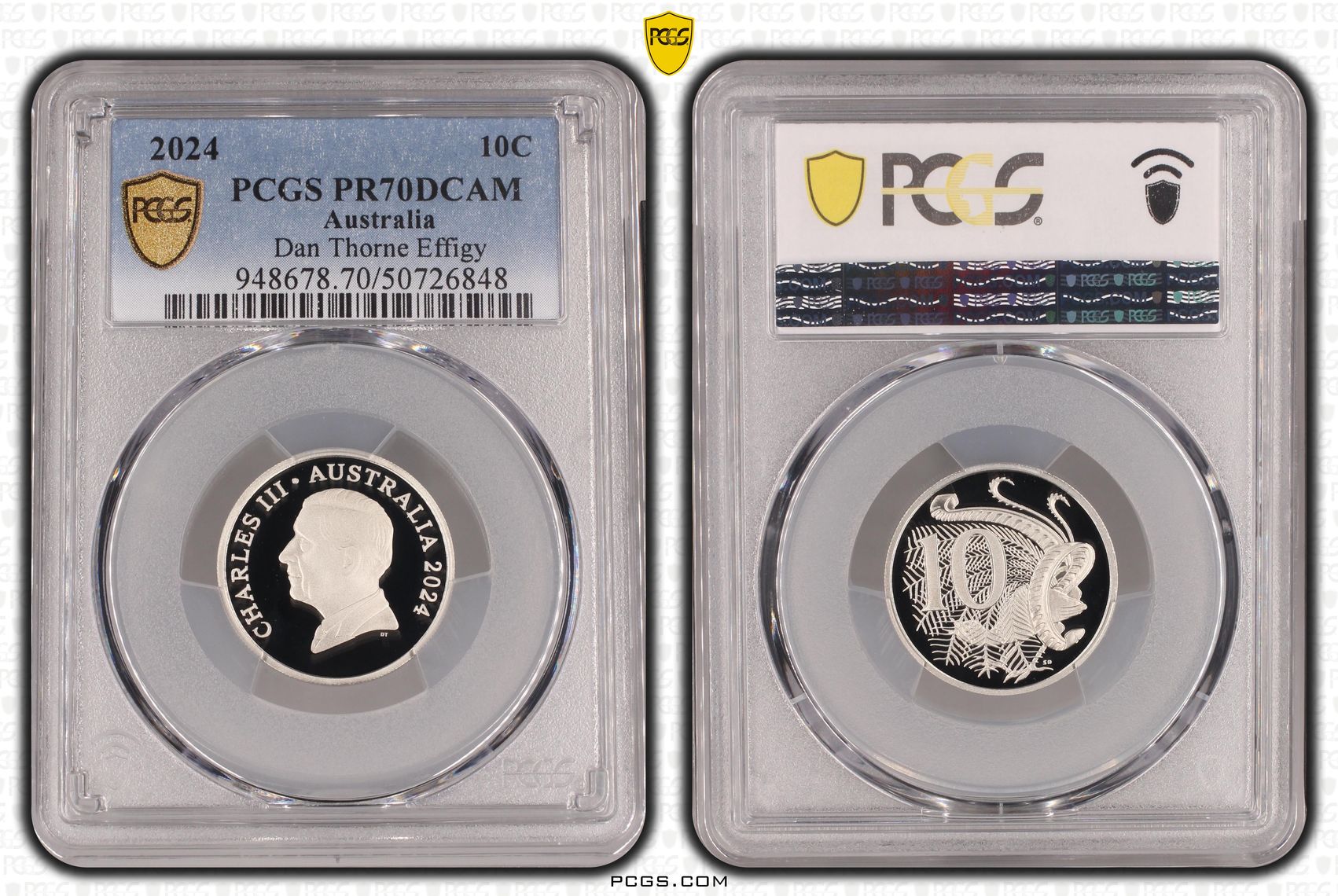 Dan Thorne Effigy, Ten Cent, 2024, PCGS PR70DCAM