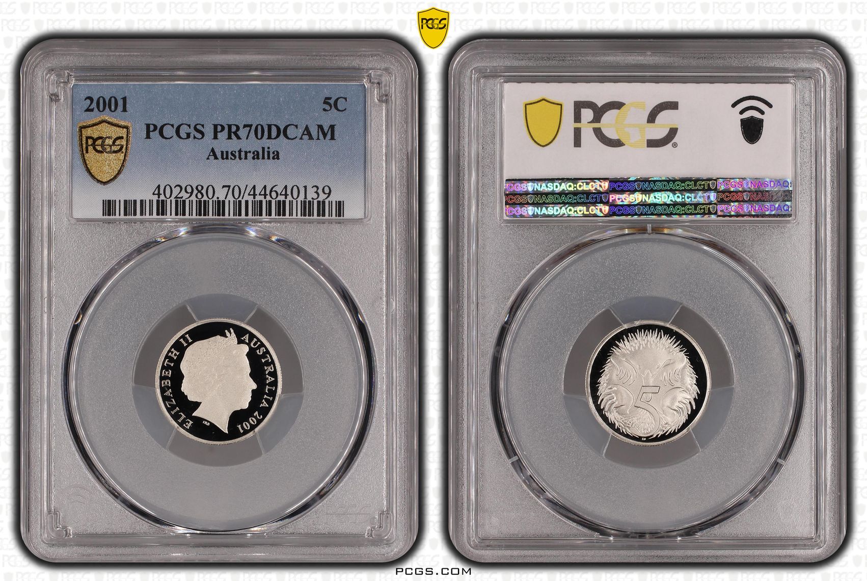 2001 Australia Five Cent, 5c PCGS - PR70DCAM POP 75/0 -139