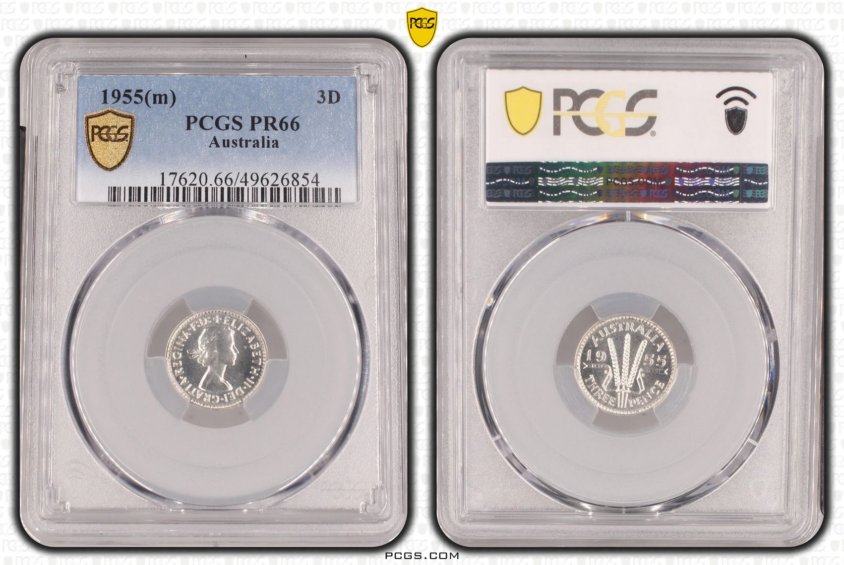 Elizabeth II, Threepence, 1955(m), PCGS PR66