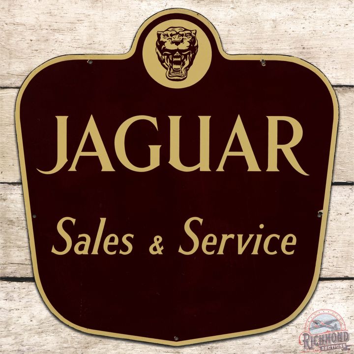 Rare Small Jaguar Sales & Service Sign w/ Logo