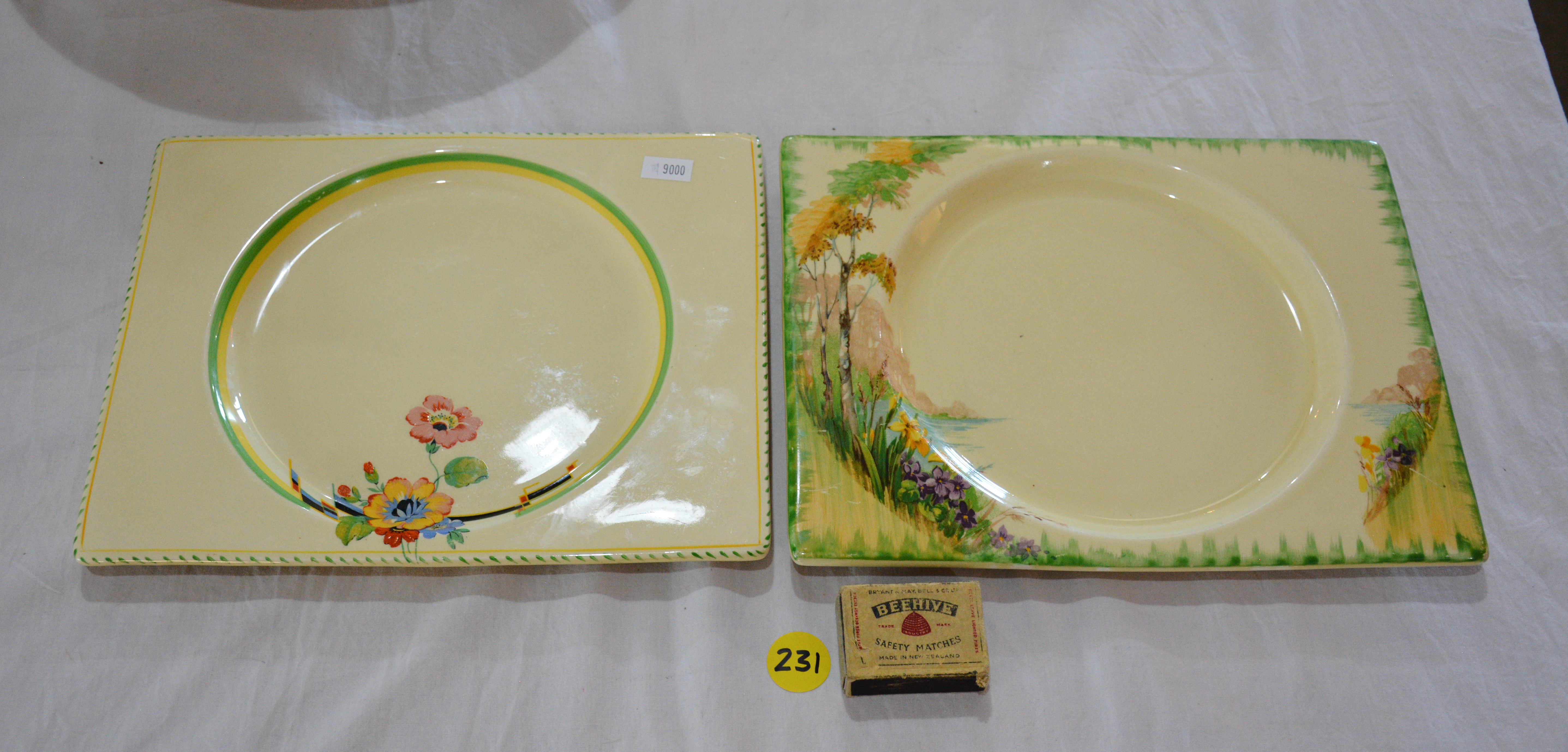 Vintage Rectangular Royal Staffordshire Plates x 2 — sold at auction in New Zealand for $15