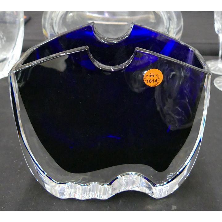 Baccarat Oceanie Cobalt Blue Vase 7''