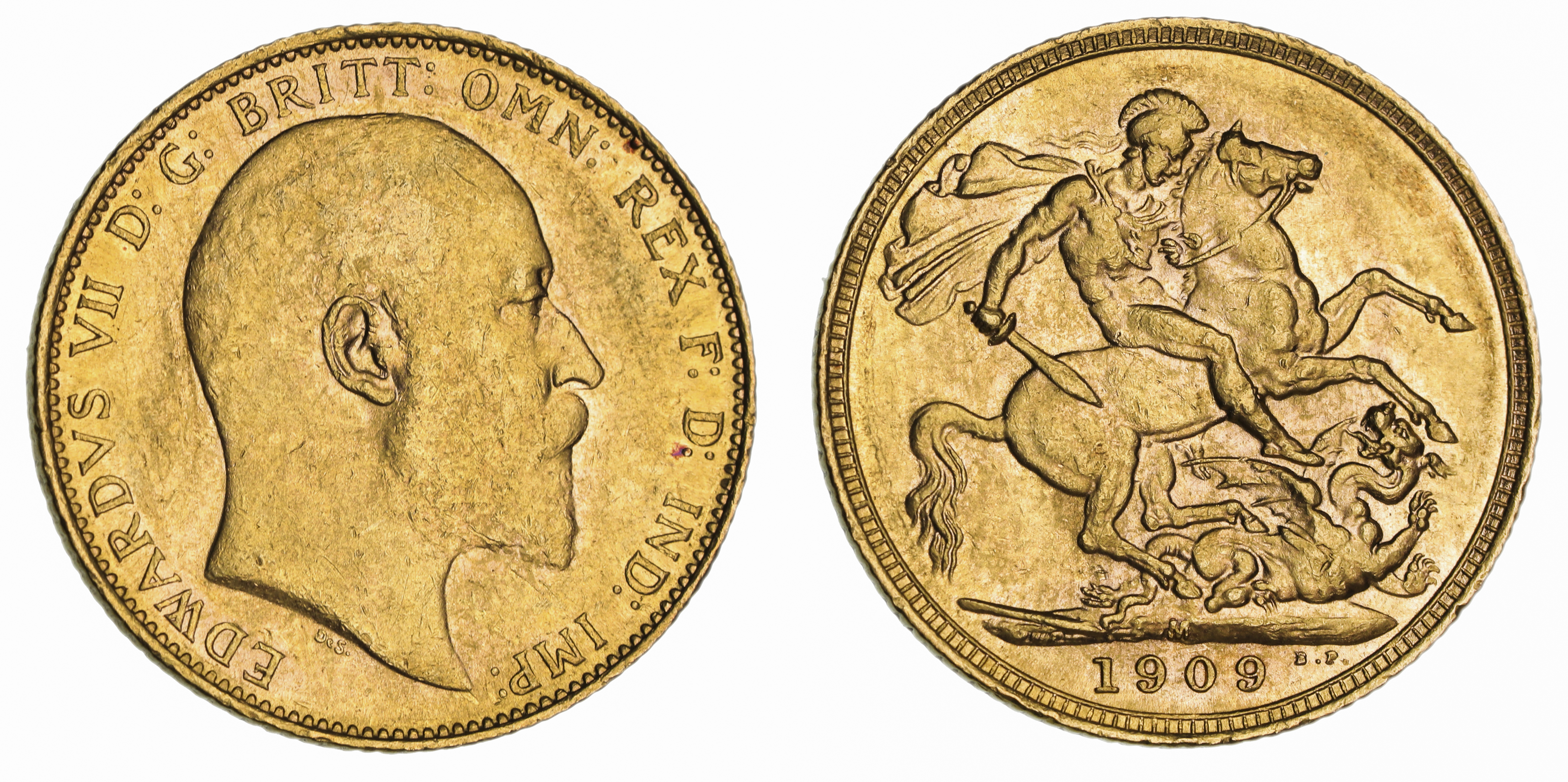 Edward VII, St. George Reverse - Melbourne Mint, Sovereign, 1909, aUNC