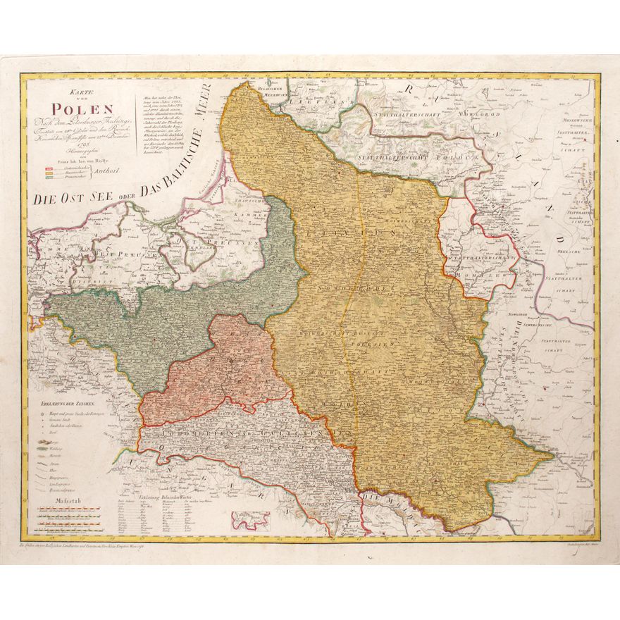 Franz Johann Joseph von Reilly | Karte von Polen nach dem Petersburger Theilungstraktate