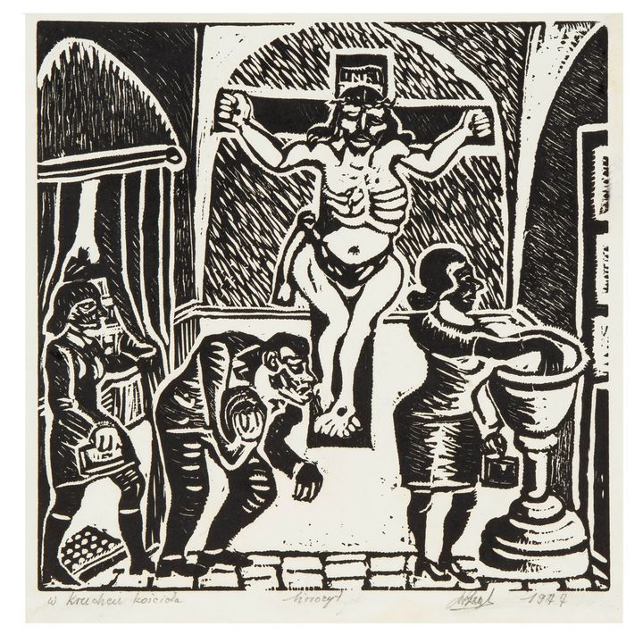 Władysław Rząb | W kruchcie kościoła, 1977