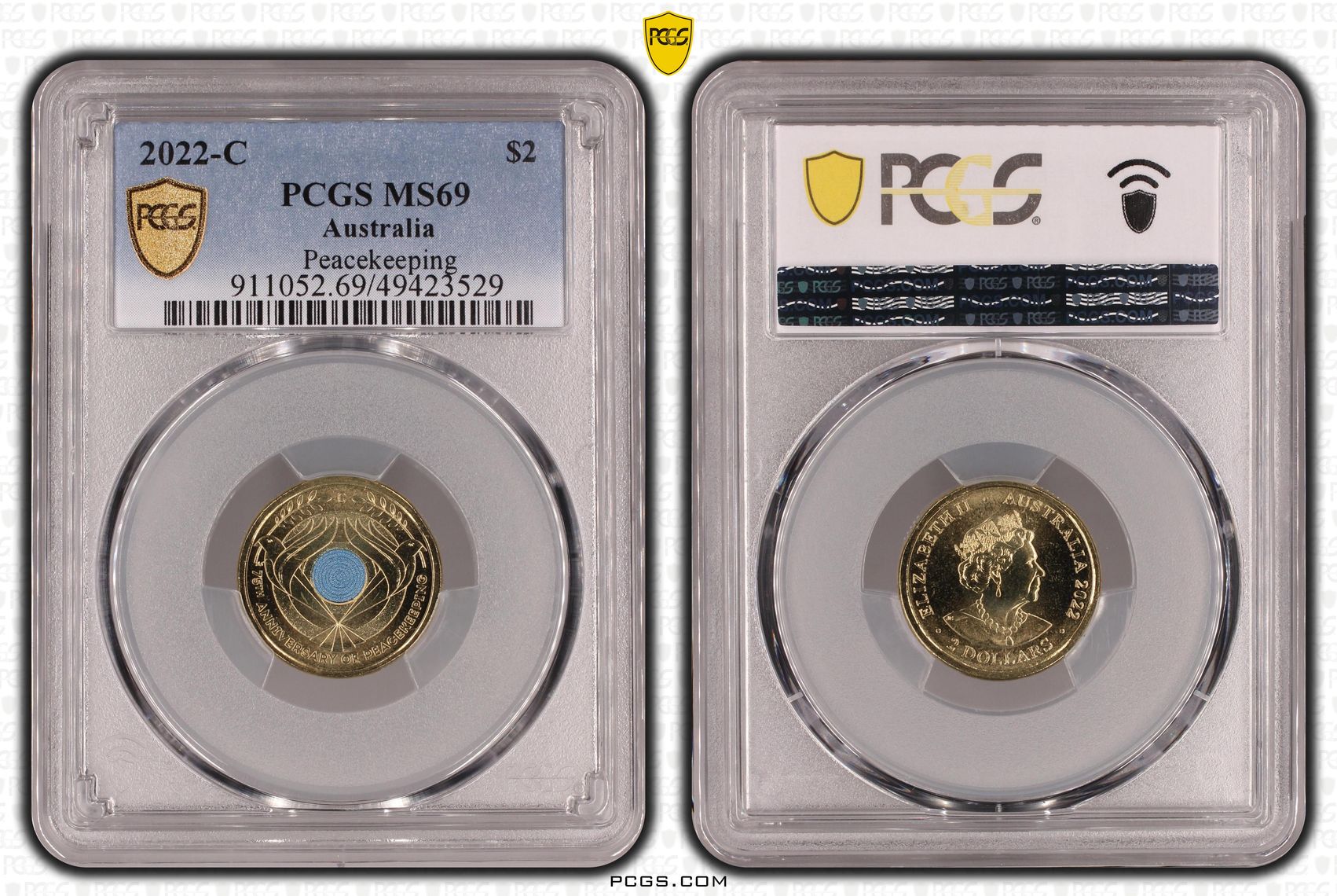 Elizabeth II, Peacekeeping Colorized , Two Dollar, 2022, PCGS MS69