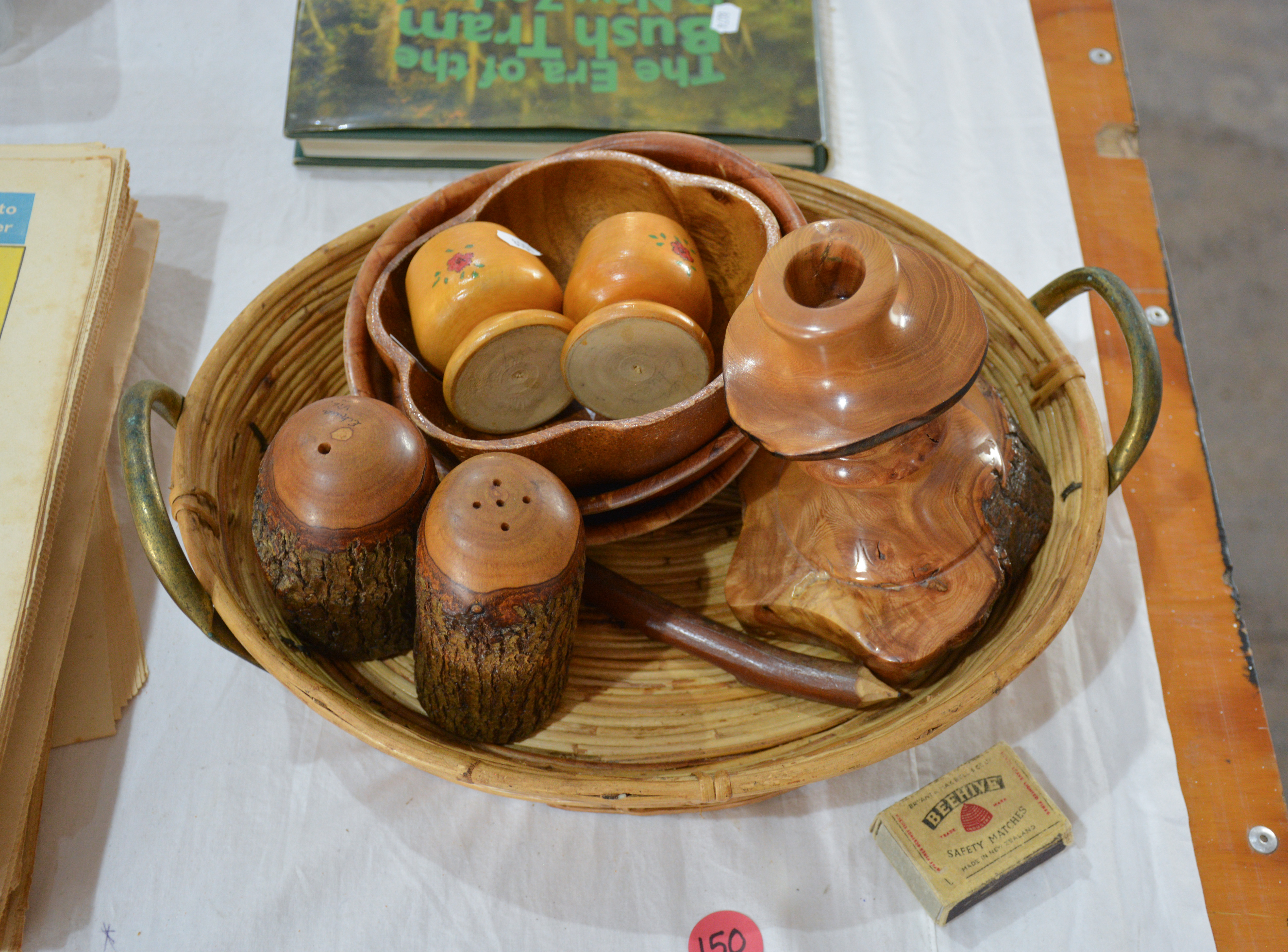 Wood-Made Items in Basket — NZ auction result