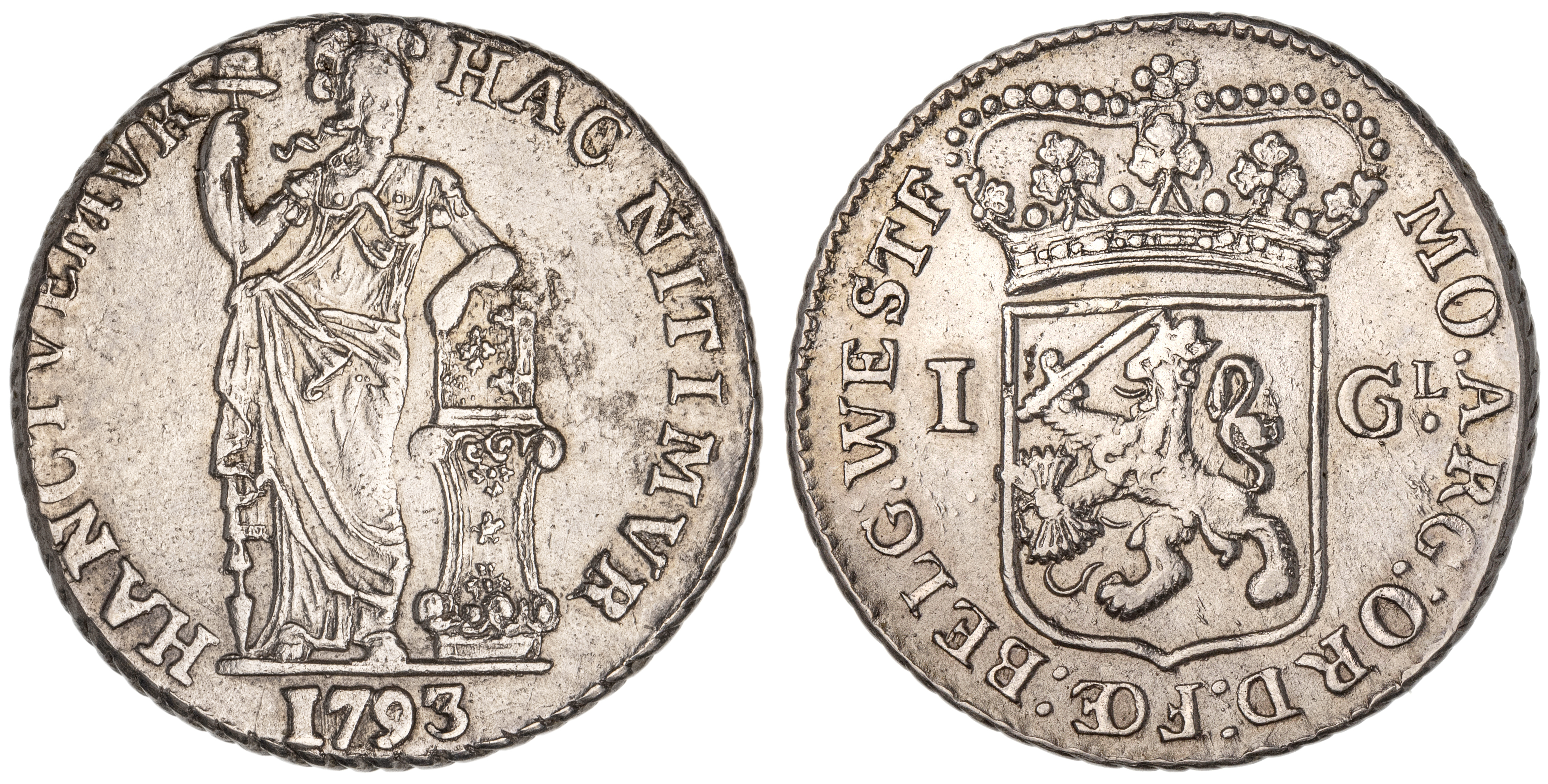 Netherlands, West Friesland, Gulden, 1793, aEF
