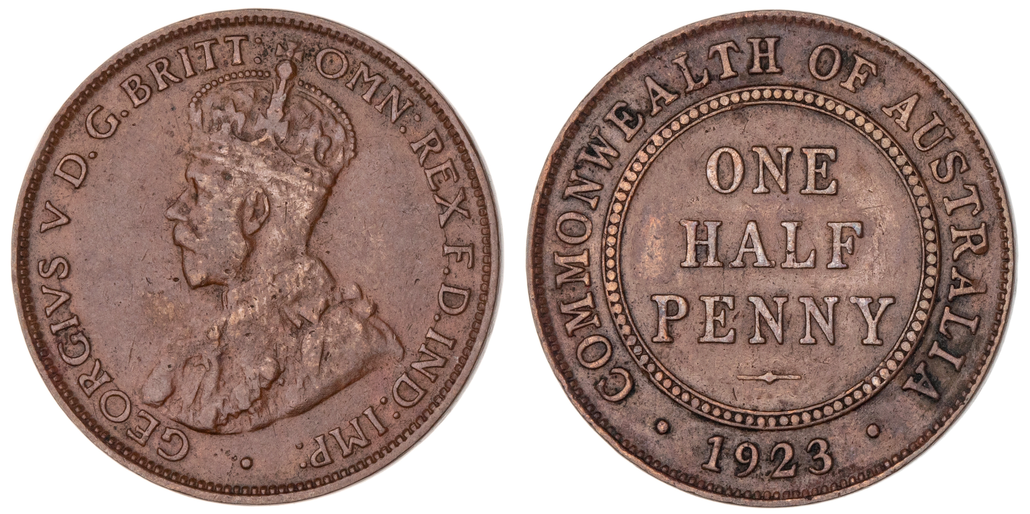 George V, Halfpenny, 1923, Fine