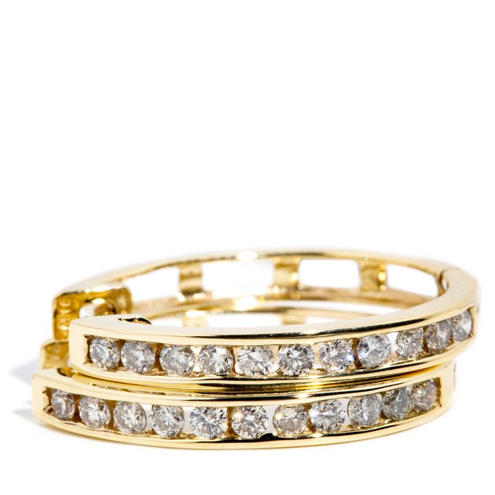0.20 Carat Diamond Hoop 9ct Gold Earrings,