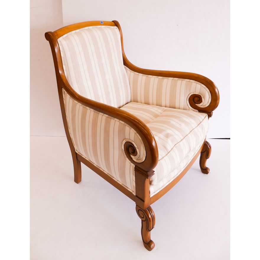 Scroll Arm Upholstered Chair- 33x25x28''