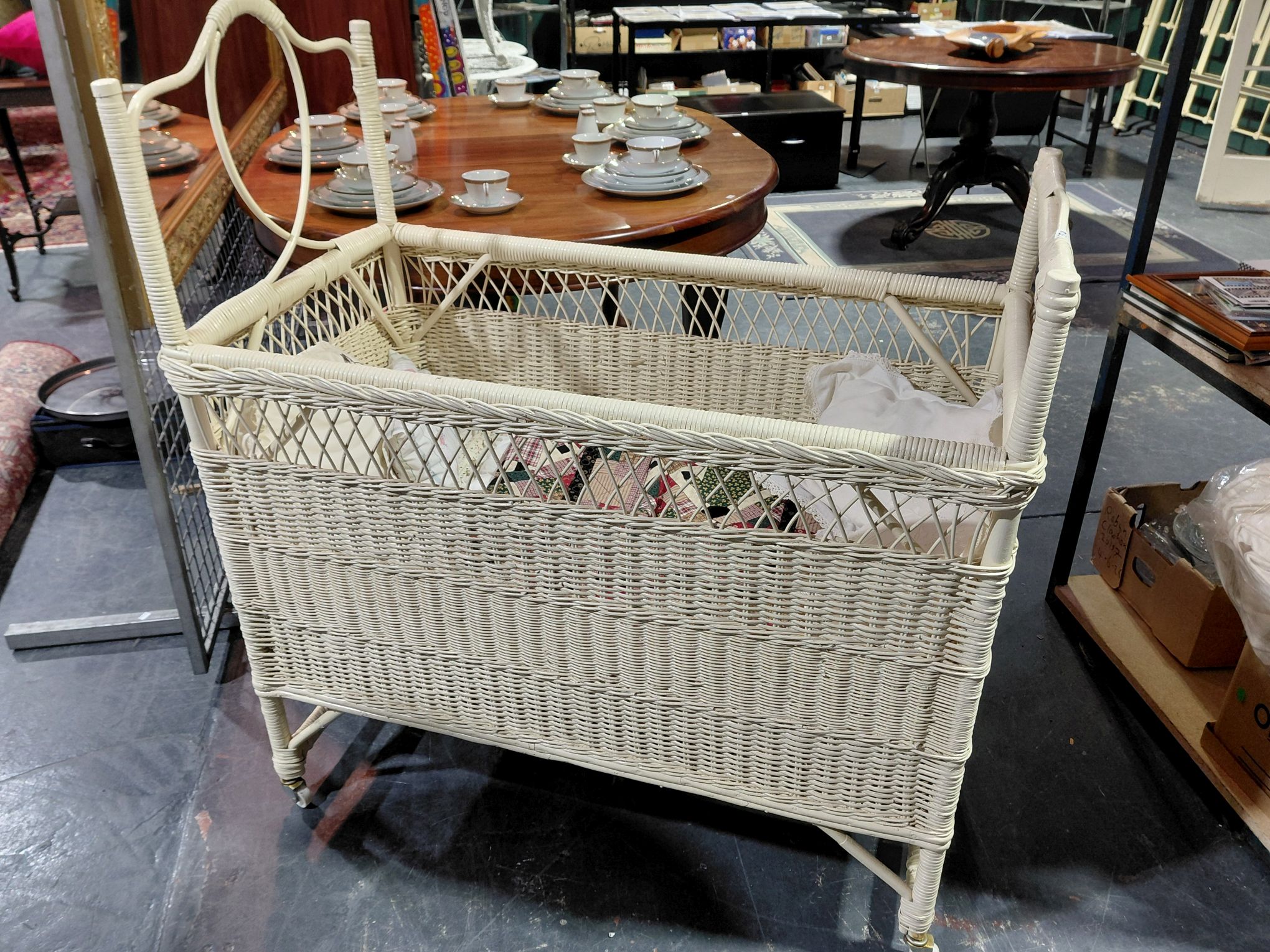 374 · VINTAGE CANE DOLLS COT