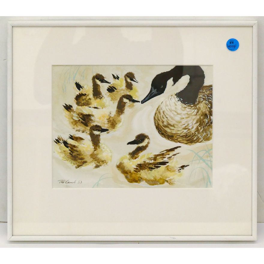 Ted Rand ''Mother Goose'' 1983 Watercolor on Paper Framed 13'' x 14.5''