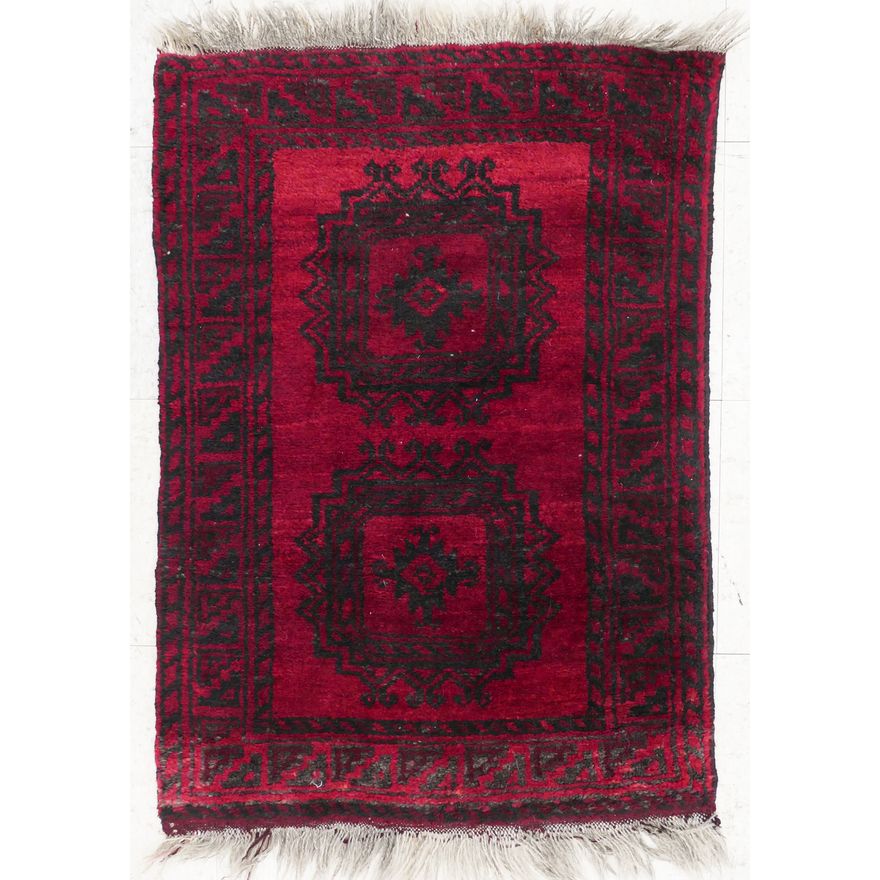 Red Medallion Oriental Rug Mat- 2'3'' x 3'1''