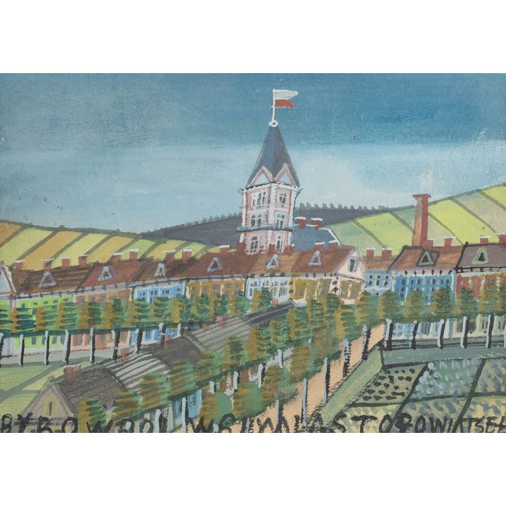 Nikifor Krynicki | Pejzaż miejski, 2 poł. l. 1950.