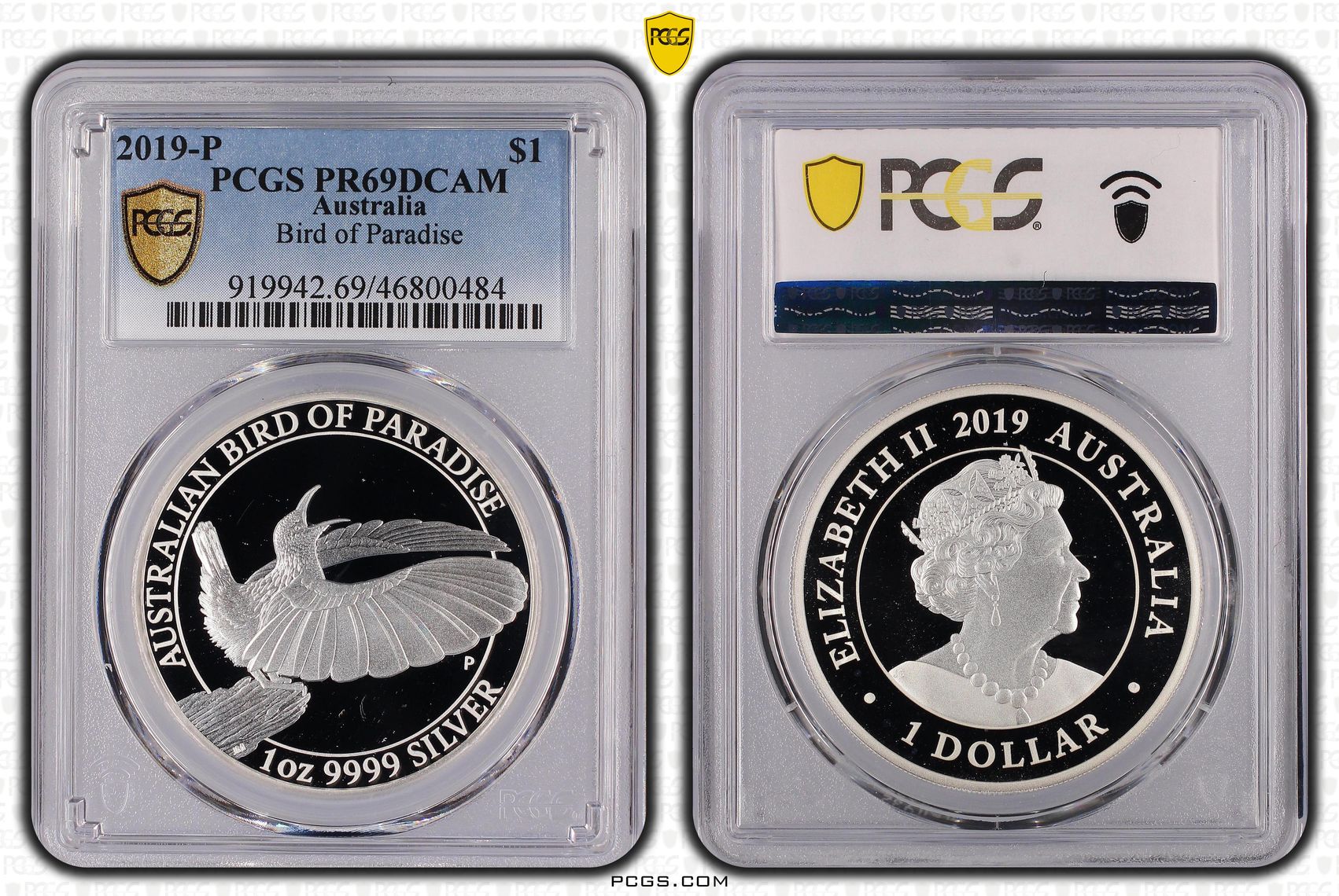 Bird of Paradise, One Dollar, 2019-P, PCGS PR69DCAM