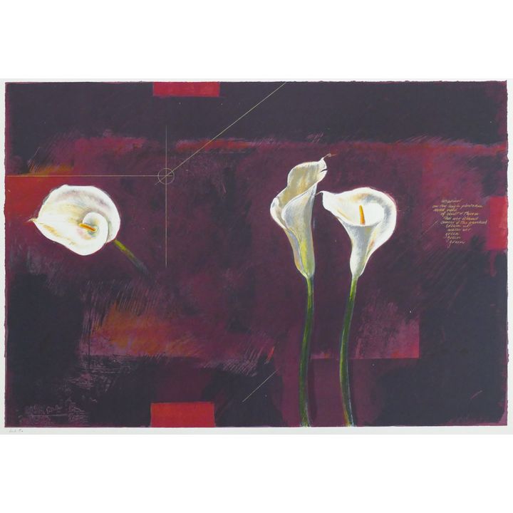 Attributed to Kent Lovelace ''B.A.T.'' (Flowers) Large Color Lithograph 30''x39''