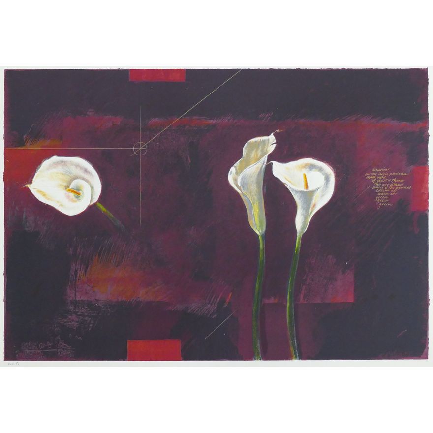 Attributed to Kent Lovelace ''B.A.T.'' (Flowers) Large Color Lithograph 30''x39''