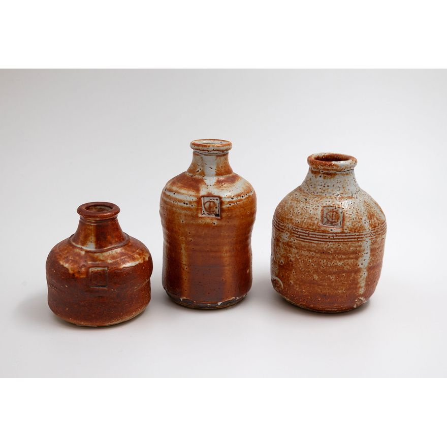 Len Castle - Three stoneware bottles
