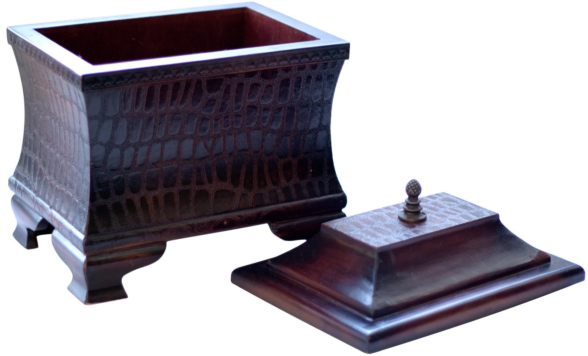 305 · India, British India, Wooden Tea Caddy, 1940s, VGC