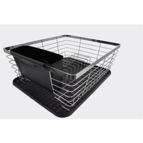 Stainless Steel Dish Rack Cutlery Holder Drip Tray Matte Black |