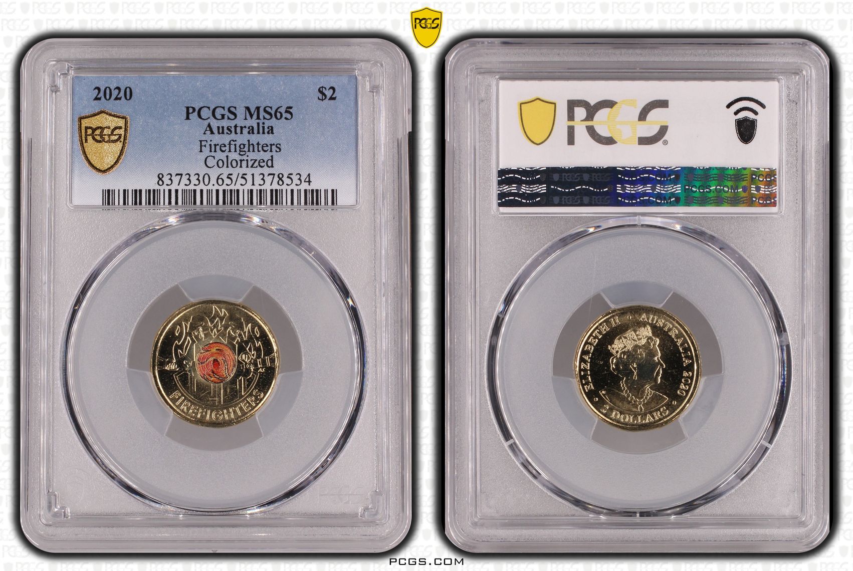 Firefighters Colorized, Two Dollar, 2020, PCGS MS65