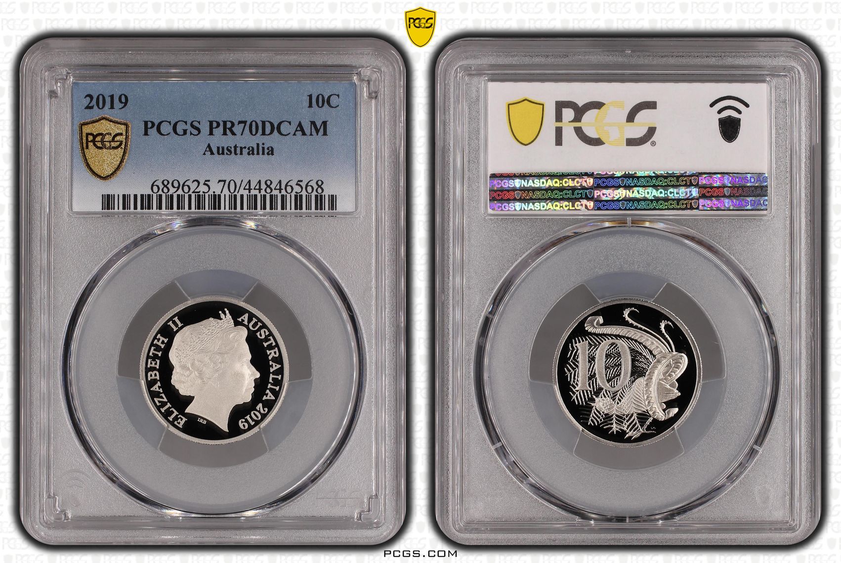 Elizabeth II, Ten Cent, 2019, PCGS PR70DCAM