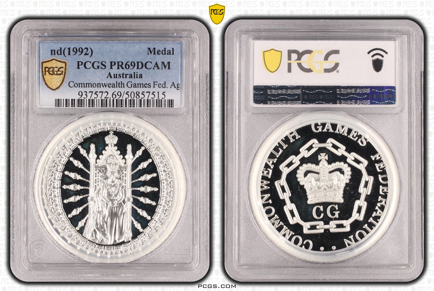 Commonwealth Games Fed. Ag , Medal, 1992, PCGS PR69DCAM