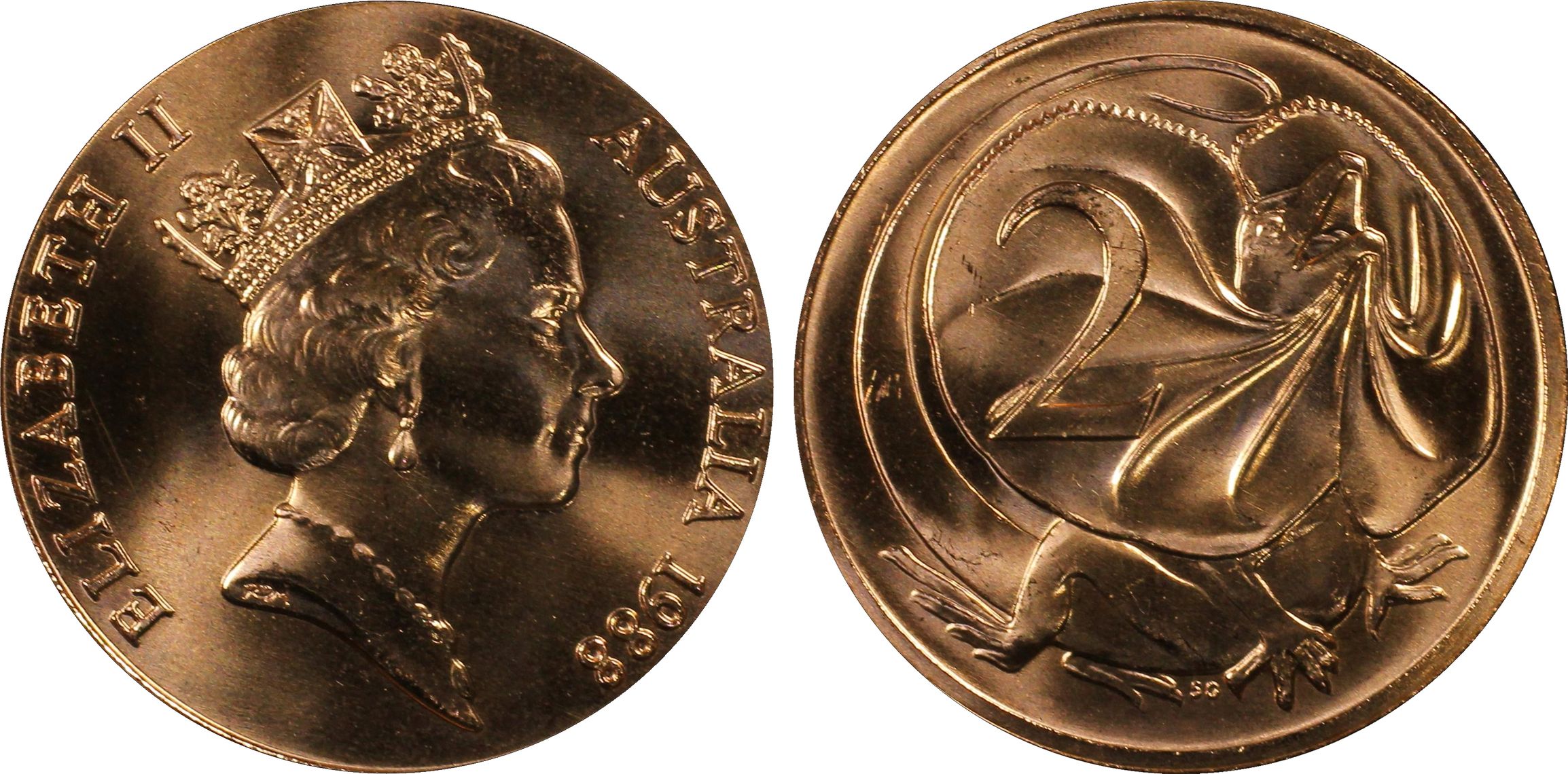 Two Cent, 1988, PCGS MS66RD